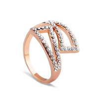 Eli Crystal Geometric Pave Rose Gold Ring